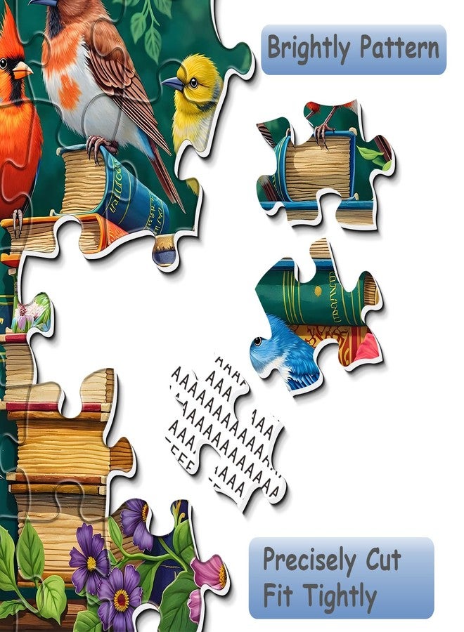 PPuzzling Floral Birds Puzzles for Adults 1000 Pieces, Flowers Book Jigsaw Puzzles, Difficult Spring Animal Puzzle as Home Wall Art Decor - Image 4