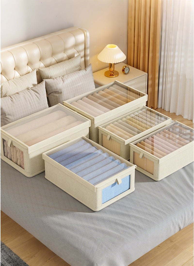 mierting Wardrobe Clothes Organizer, 6 Pack Drawer Organizers with Lid and Storage Clothes Storage Box Visible Drawer Organizers Foldable Closet Organizer Bins Storage Containers Organizing Clothing Jeans Toys - Image 5