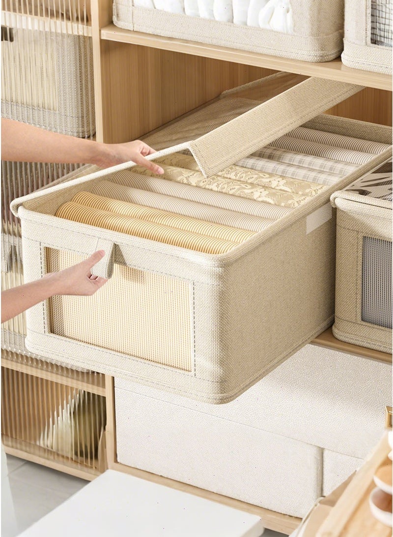 mierting Wardrobe Clothes Organizer, 6 Pack Drawer Organizers with Lid and Storage Clothes Storage Box Visible Drawer Organizers Foldable Closet Organizer Bins Storage Containers Organizing Clothing Jeans Toys - Image 3