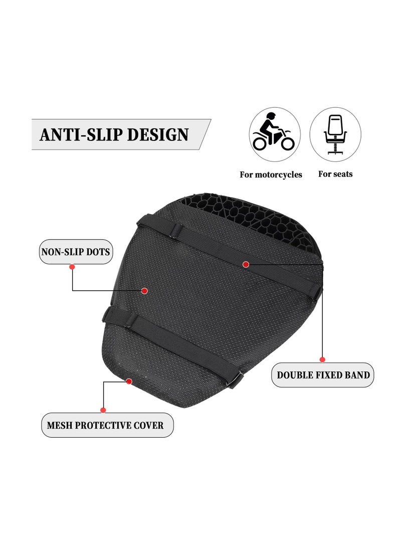 Excefore Motorcycle Seat Cushion, Foldable 3D Honeycomb Structure Shock Absorption Breathable Motorcycle Accessories Gel Seat Pad Cover, Enhance Your Motorcycle Comfort - Image 5