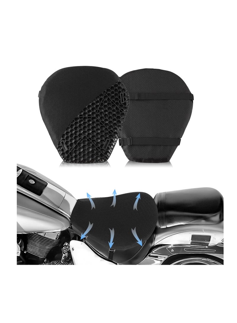Excefore Motorcycle Seat Cushion, Foldable 3D Honeycomb Structure Shock Absorption Breathable Motorcycle Accessories Gel Seat Pad Cover, Enhance Your Motorcycle Comfort - Image 1