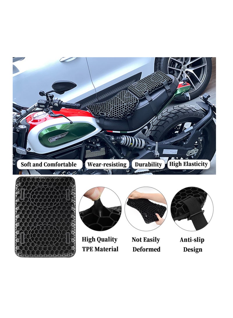 Excefore Motorcycle Seat Cushion, Foldable 3D Honeycomb Structure Shock Absorption Breathable Motorcycle Accessories Gel Seat Pad Cover, Enhance Your Motorcycle Comfort - Image 3