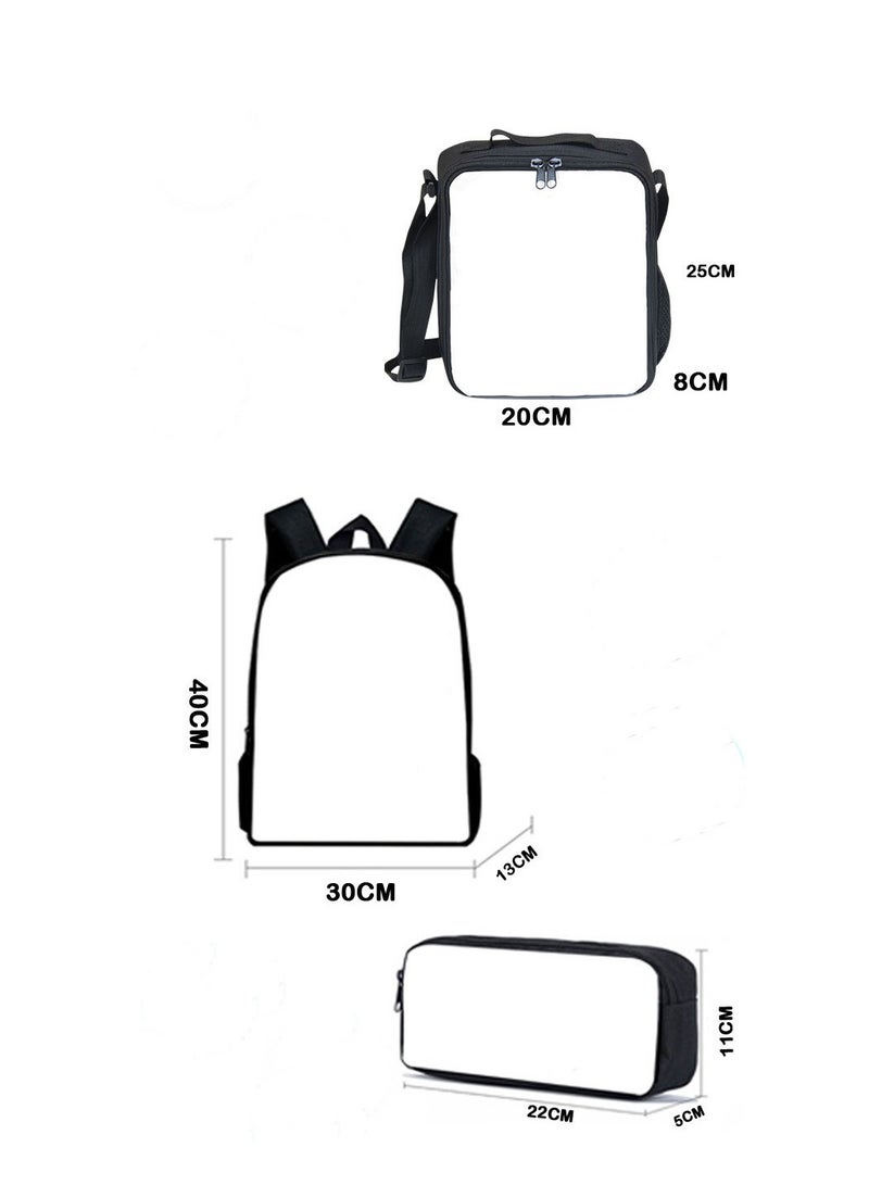 general Back to school three-piece set Astro Bot printed backpack for primary and secondary school students, lunch bag and pencil case three-piece set suitable for children aged 5 to 13 - Image 2