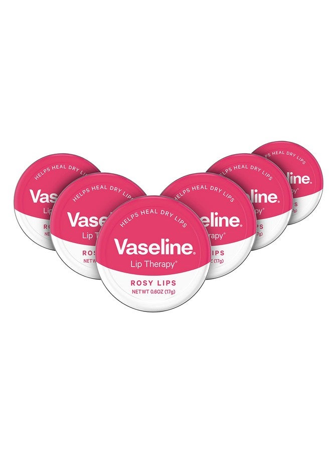 Vaseline Lip Therapy Lip Balm Tin Rosy Lips 0.6 oz 6 Count - Image 1