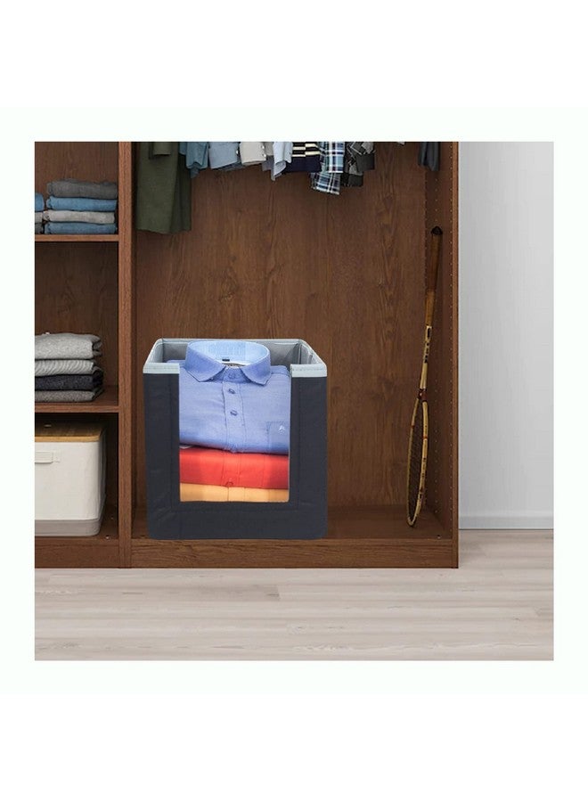 Just Mart Just Mart Shirt Stacker for Wardrobe | Foldable Shirt Stacker | Stylish Cupboard Organizer for Clothes | Durable Clothes Storage Box | Pack of 2 (Black) - Image 5