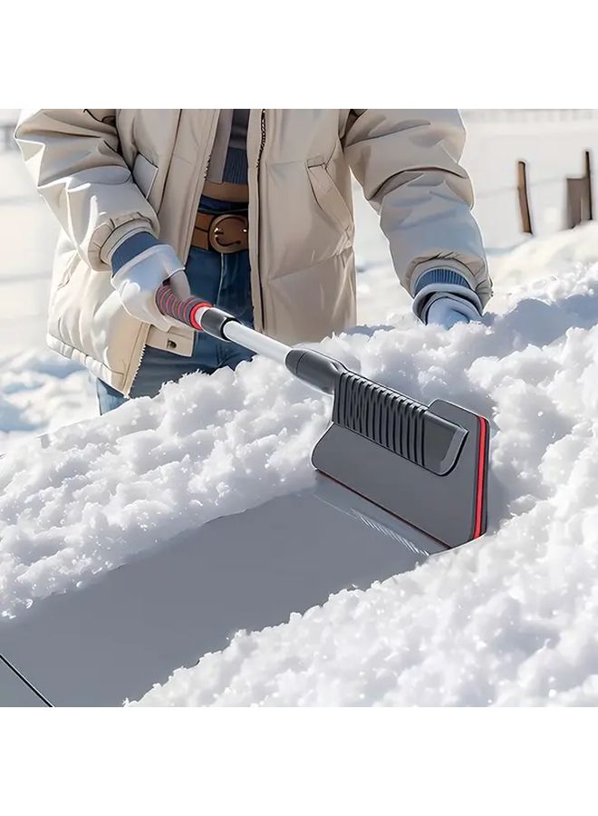 Telescopic Snow Shovel With 2PCS Cleaning Cloths Winter Ice Removal Tool For Car Windows - Image 4