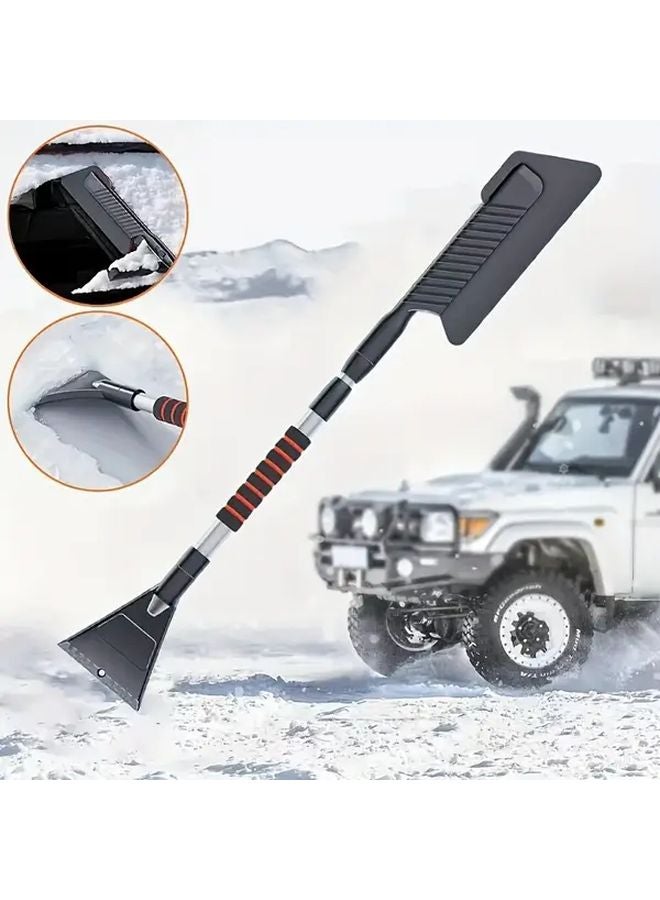 Telescopic Snow Shovel With 2PCS Cleaning Cloths Winter Ice Removal Tool For Car Windows - Image 3