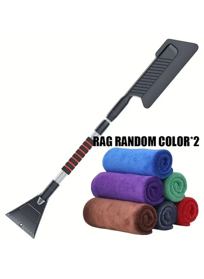 Telescopic Snow Shovel With 2PCS Cleaning Cloths Winter Ice Removal Tool For Car Windows - Image 1