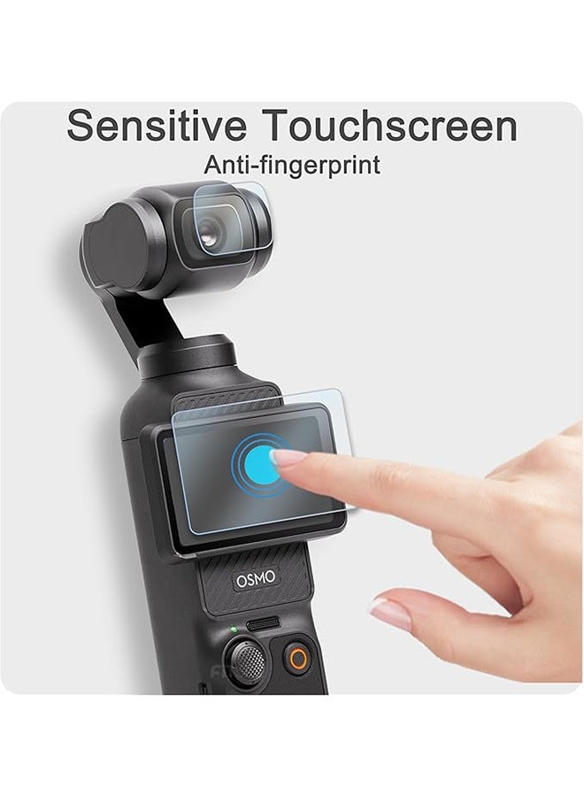 4PCS Lens Screen Protector, Compatible with DJI OSMO Pocket 3 Camera, 2 Screen Protector + 2 Lens Film Foil Ultra Clear, Anti-Scrach Anti-Bubble - Image 2