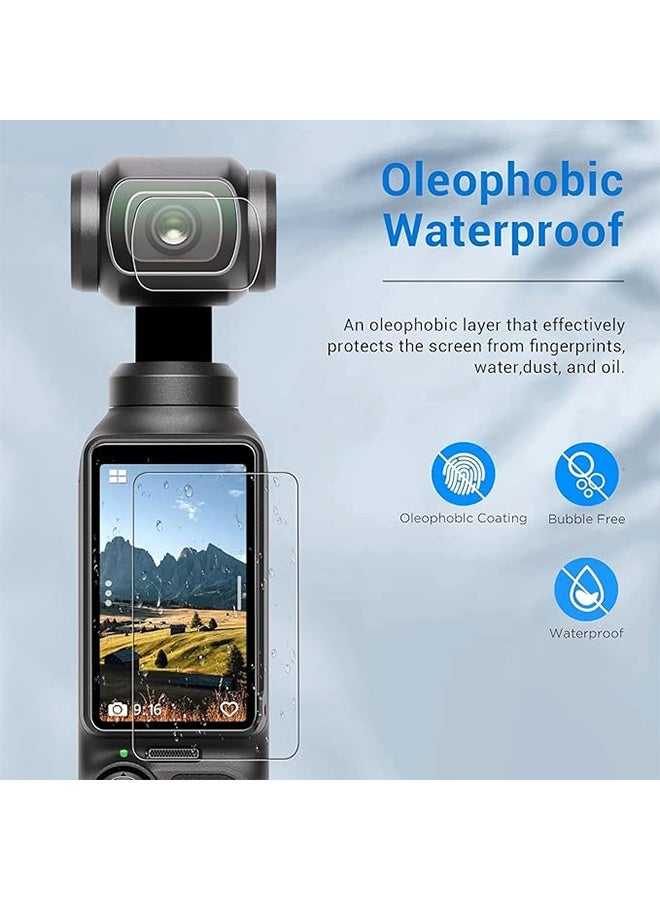 4PCS Lens Screen Protector, Compatible with DJI OSMO Pocket 3 Camera, 2 Screen Protector + 2 Lens Film Foil Ultra Clear, Anti-Scrach Anti-Bubble - Image 3
