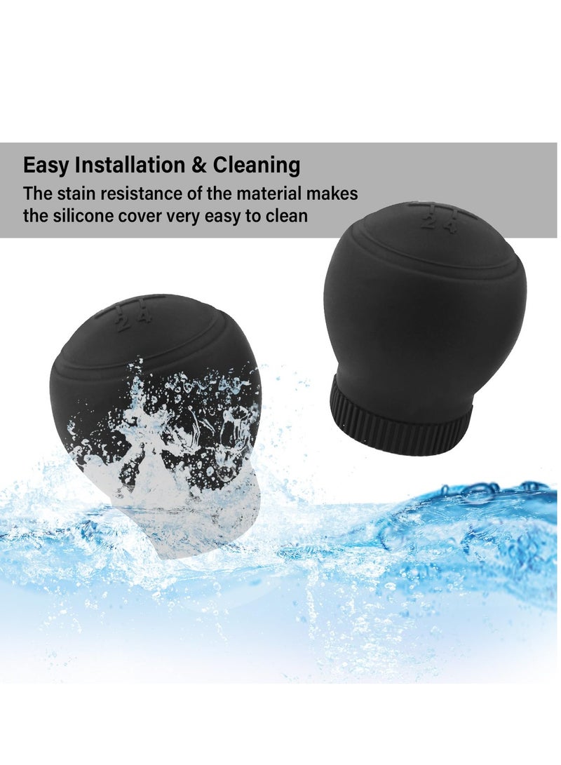 Shift Knob Cover, 5 Speed Car Gear Shift Cover, Anti-Slip Silicone Protector, Universal Manual Shifter Cover, Car Interior Accessories, Protects Shift Knobs, Black, 2PCS - Image 4