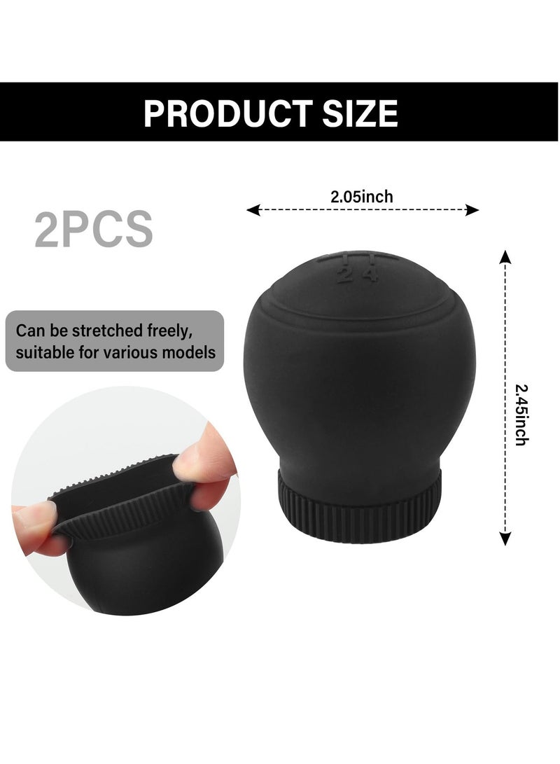Shift Knob Cover, 5 Speed Car Gear Shift Cover, Anti-Slip Silicone Protector, Universal Manual Shifter Cover, Car Interior Accessories, Protects Shift Knobs, Black, 2PCS - Image 2