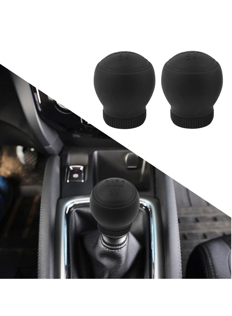 Shift Knob Cover, 5 Speed Car Gear Shift Cover, Anti-Slip Silicone Protector, Universal Manual Shifter Cover, Car Interior Accessories, Protects Shift Knobs, Black, 2PCS - Image 5