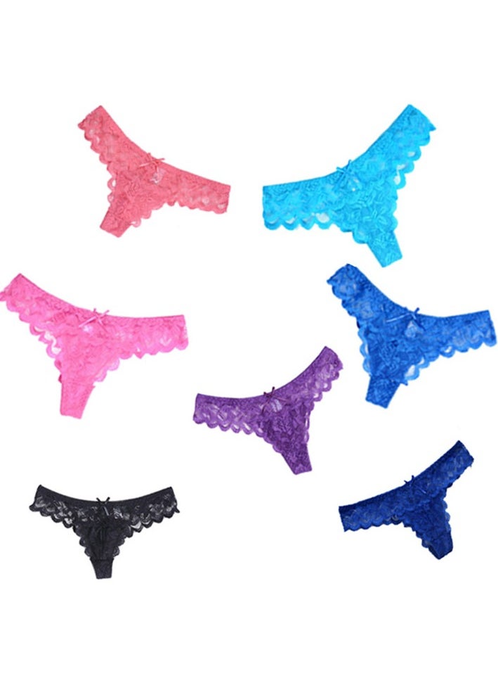 LEE - Lace Mix Materials thong Panty Set 6 Pieces - Image 1