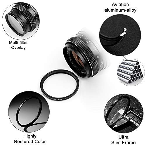 Sedremm 55mm Star Filter 4 Pieces Starburst Lens Filter(4 Points,6 Points,8 Points,12 Points) with Centre Pinch Lens Cap for Canon Nikon Sony Olympus Pentax and Other DSLR Cameras + 4 Slot Filter Pouch - Image 3