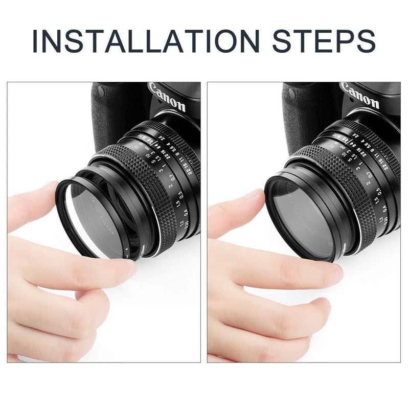 Sedremm 55mm Star Filter 4 Pieces Starburst Lens Filter(4 Points,6 Points,8 Points,12 Points) with Centre Pinch Lens Cap for Canon Nikon Sony Olympus Pentax and Other DSLR Cameras + 4 Slot Filter Pouch - Image 5