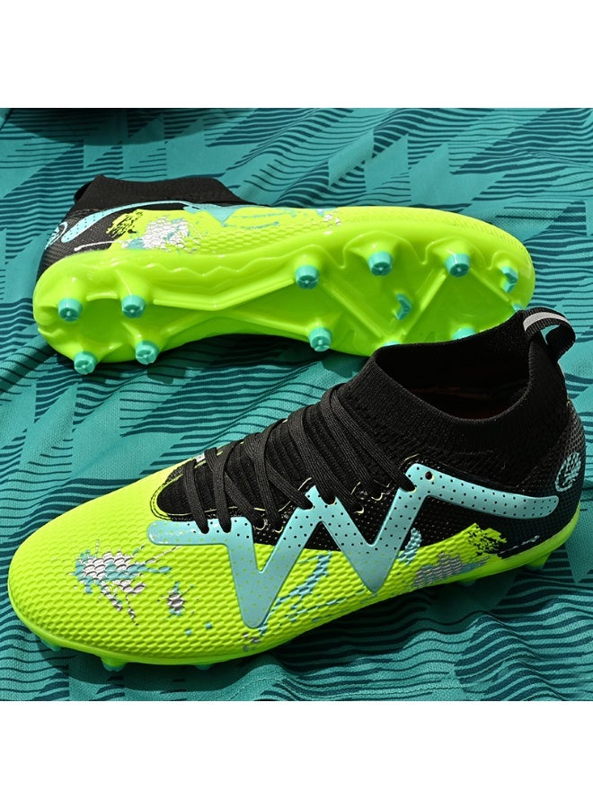سكت شيكترو أحذية كرة قدم جديدة عالية الرقبة بمسامير طويلة للرجال والنساء، أحذية كرة قدم احترافية للتدريب على العشب الصناعي للبالغين - Image 4