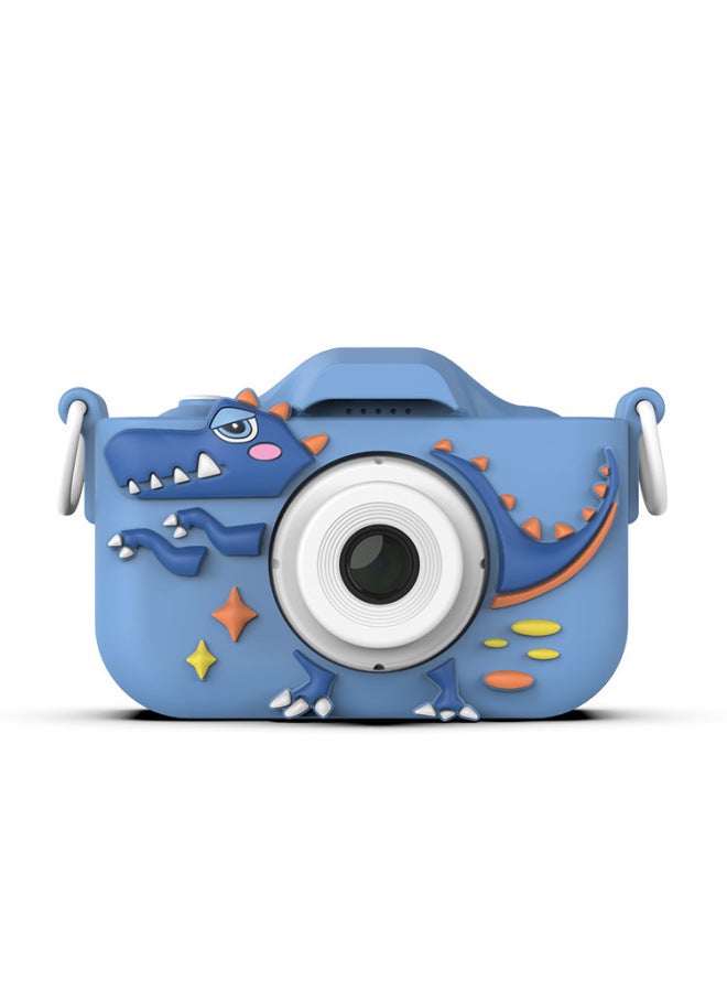 Generic X2 Children's Camera Creative Cartoon Dinosaur Digital Camera HD Dual Camera Direct Supply-Body Color:Blue  - Image 1