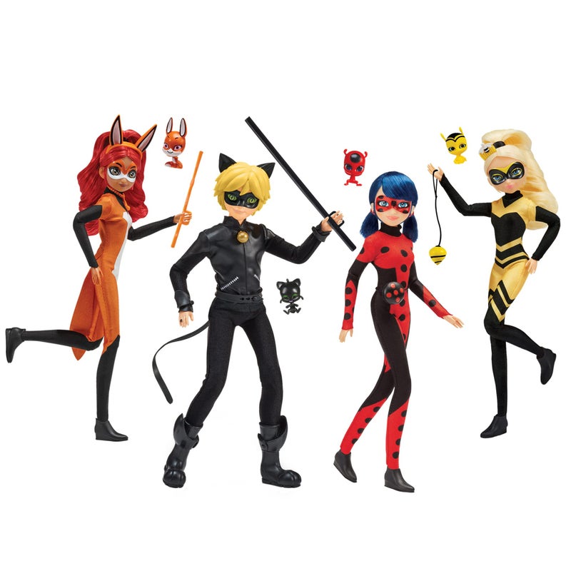 Miraculous Ladybug Heroez 4-Pack Dolls w/Exclusive Ladybug Doll by Playmates Toys - Image 1