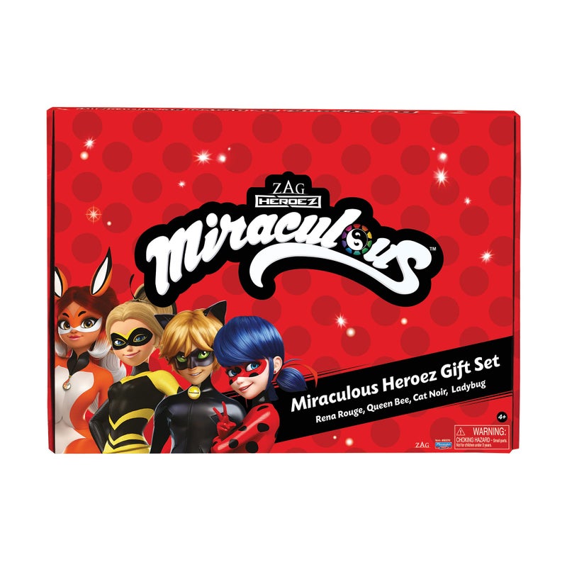 Miraculous Ladybug Heroez 4-Pack Dolls w/Exclusive Ladybug Doll by Playmates Toys - Image 2
