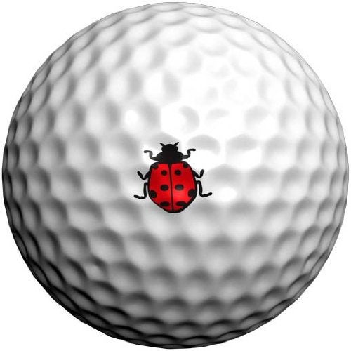 Golfdotz - USGA Rule Conforming Golf Ball Markers, Golf Ball Stickers for Marking Balls, No More Smearing from Stamps, Gifts for Golfers, Dads, and Retirees, (Ladybug; 32-Count) - Image 1