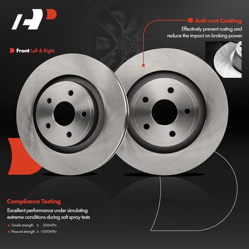 A-Premium Front Vented Disc Brake Rotors for Jeep Grand Cherokee - Image 2