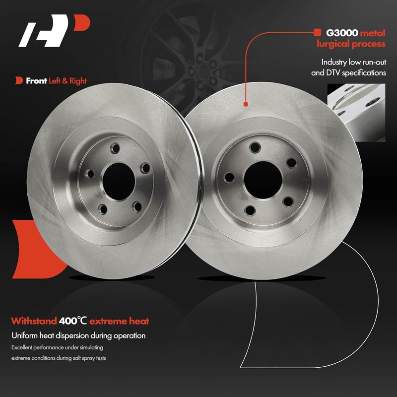 A-Premium Front Vented Disc Brake Rotors for Jeep Grand Cherokee - Image 3