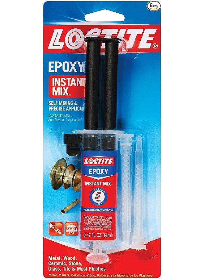 Loctite Loctite  Instant mix Epoxy : Translucent Yellow, Quick-setting glue, Strong Bonding Agent, Industrial Adhesive,  Multi-purpose Epoxy, 47OZ  - Image 1
