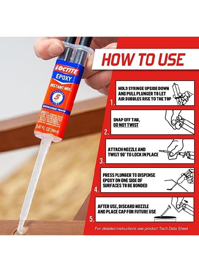 Loctite Loctite  Instant mix Epoxy : Translucent Yellow, Quick-setting glue, Strong Bonding Agent, Industrial Adhesive,  Multi-purpose Epoxy, 47OZ  - Image 3