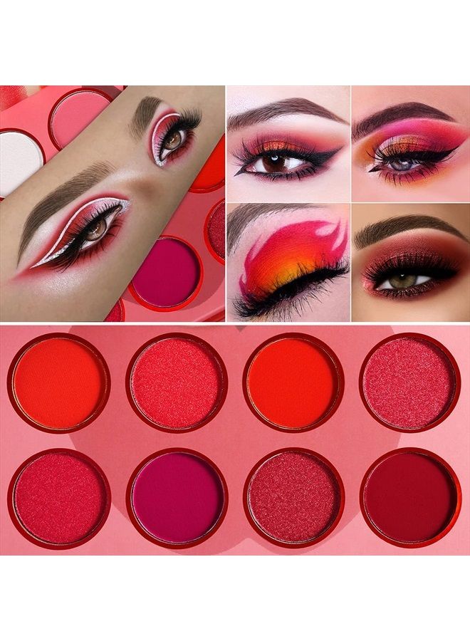 Afflano Red Eyeshadow Palettes Makeup Professional,Afflano Ultra Pigmented and Blending Bright Dark Hot True Red Eye Shade 12 Color,Velvet Matte Shimmer Texture Warm Fall Sunset Eye Shadow Pallet-Cruelty Free - Image 5