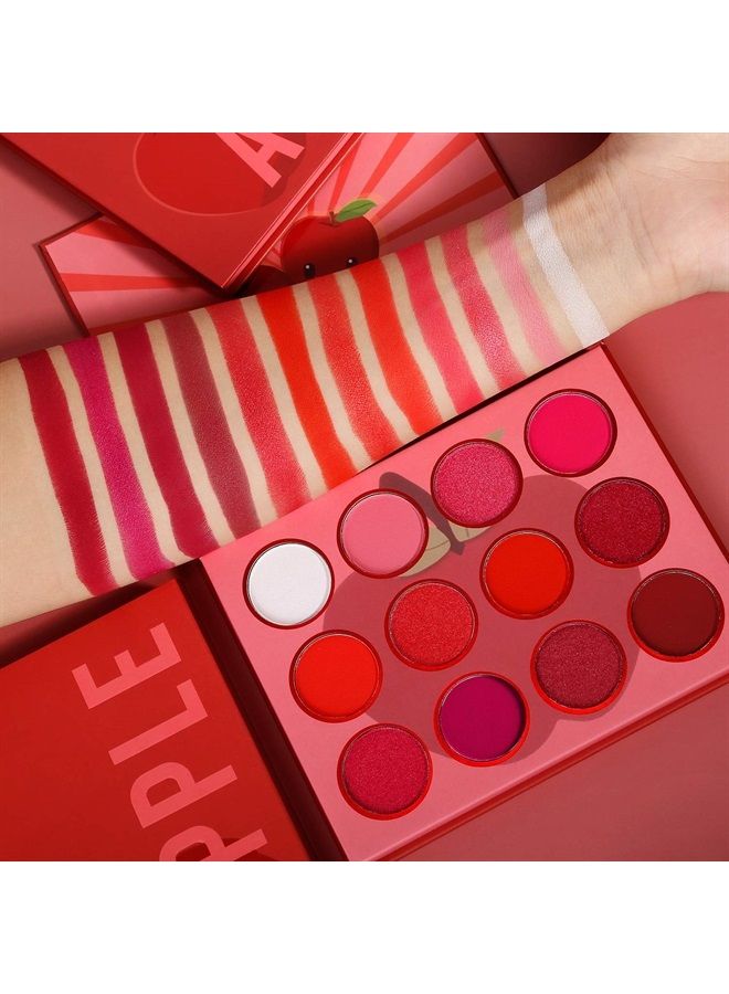 Afflano Red Eyeshadow Palettes Makeup Professional,Afflano Ultra Pigmented and Blending Bright Dark Hot True Red Eye Shade 12 Color,Velvet Matte Shimmer Texture Warm Fall Sunset Eye Shadow Pallet-Cruelty Free - Image 4