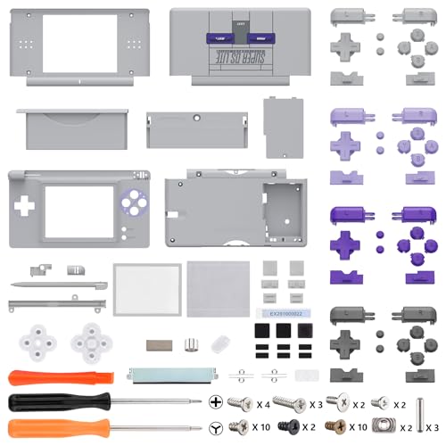 eXtremeRate Classic SNES Style Replacement Full Housing Shell for Nintendo DS Lite Custom Handheld Console Case Cover with Buttons Screen Lens for Nintendo DS Lite NDSL Console Without - Image 3