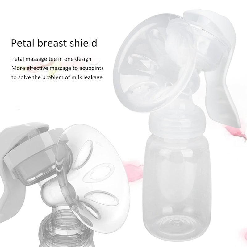 كلاراكو مضخة ثدي يدوية، مضخة ثدي يدوية مريحة، مضخة ثدي يدوية واحدة مقاومة للحرارة، مضخة رضاعة طبيعية محمولة للأمهات المرضعات - Image 2