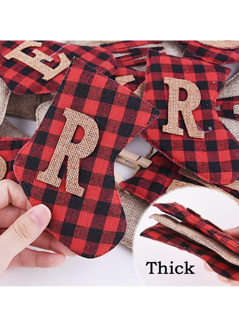 AUTOYSUR Christmas Garlands Decorations,Christmas Burlap Banners,Christmas Flags,Sock Shapes Hanging Decorations,Ideal for Christmas Party Decorations Outdoor Indoor Wall - Image 5