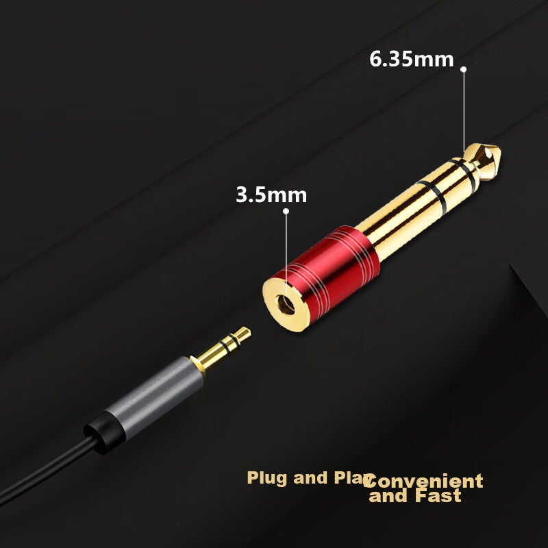 JD Jing Zao SKW Microphone Adapter, 6.5 to 3.5 Audio Adapter, 6.5mm to 3.5mm Male to Female Plug, Headphone Microphone Amplifier Computer Speaker Converter AD-01 - Image 1