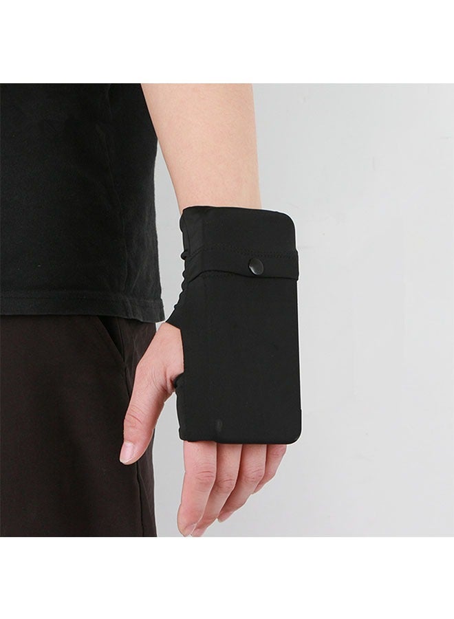 Generic Portable Wrist Bag Cell Phone Bands, Glove Bag Phone Strap for Running Walking Hiking Cycling (Black)  - Image 4