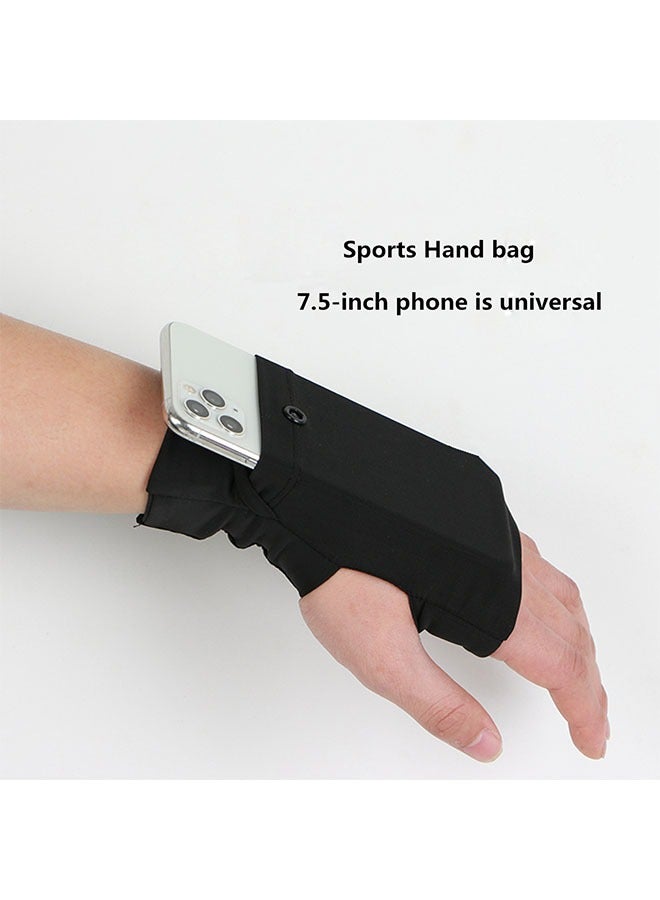 Generic Portable Wrist Bag Cell Phone Bands, Glove Bag Phone Strap for Running Walking Hiking Cycling (Black)  - Image 3