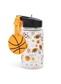 MANNA Buddy Sport Themed Design Water Bottle with Strap Multicolour 15 oz AC55350 