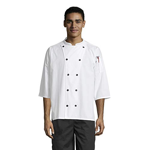 Uncommon Threads Men's Standard Epic 3/4 SLV Chef Shirt, White, M - Image 1