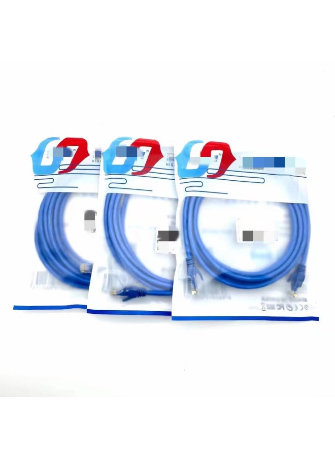 Generic Applicable To Six Types Of Network Cable High-speed Broadband Line Computer Network Finished Outdoor Household 10 15 20 30m50 Meters-Color:All-Copper Blue Six-type Foot Rice-Line Length:5m  - Image 1