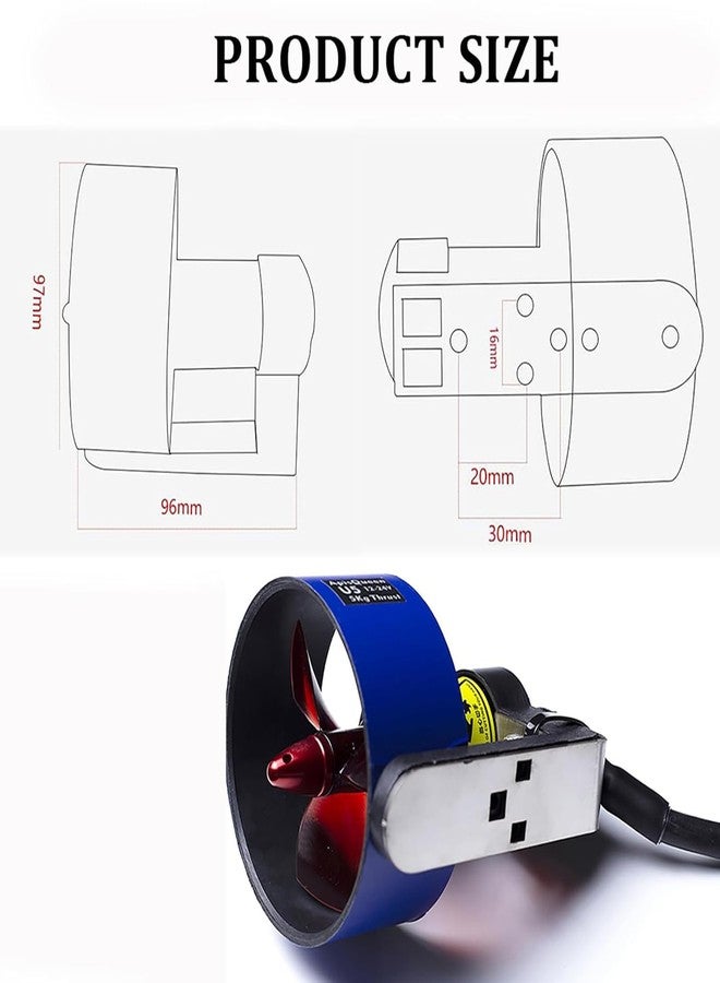 ApisQueen 12-24V 800W U5 Underwater Thruster, 15.4Lbs Thrust Brushless Motor, Fresh Water Use, for Inflatable Boats,Kayaks (CCW) - Image 3