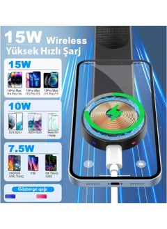 Polham 15W Magnetic Wireless Car Charger, Dashboard, Console and Screen Mount Phone Holder  - Image 3