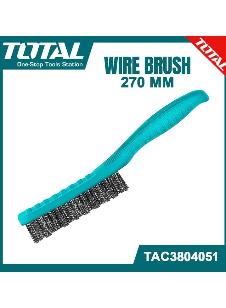 TOTAL Steel Wire Brush Plastic Handle Wire Brush  270mm TAC3804051 - Image 1