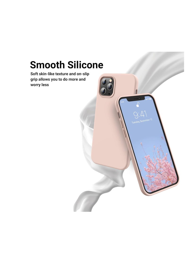 Generic - Compatible with iPhone 11 Pro Max (6.5 Inch) Case, Liquid Silicone Case, Full Body Protective Cover, Shockproof, Slim Phone Case, Anti-Scratch Soft Microfiber Lining - Pink Sand - Image 1