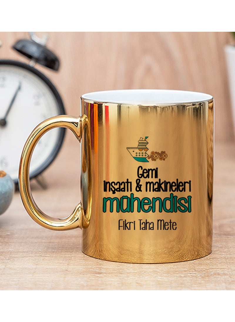 Hediye Dükkanı - Gift Shop Personalized Naval Architecture and Engineer Gold Mug - Image 1