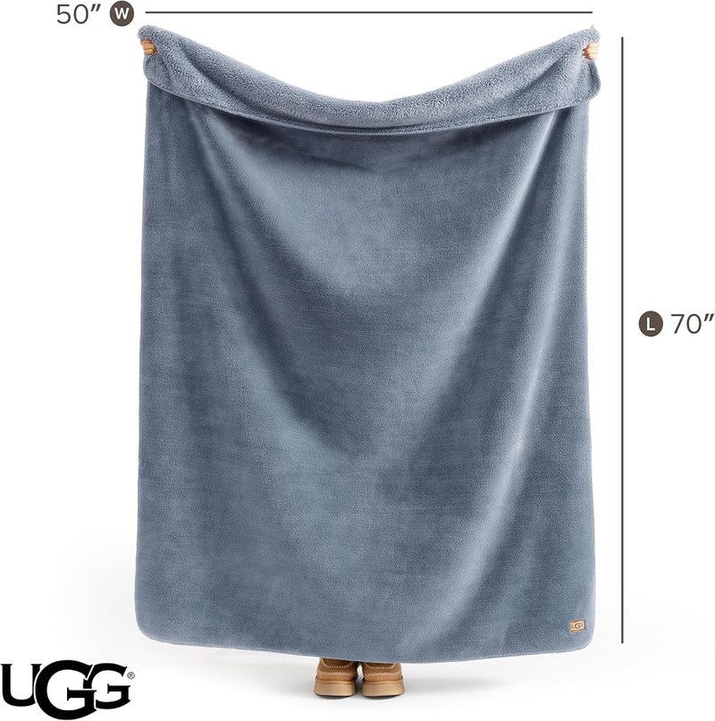 أوغ UGG - Whitecap – بطانية فرو ناعمة للأريكة أو السرير – ديكور منزلي مريح ودافئ – بطانية ناعمة وفاخرة لغرفة المعيشة أو النوم - مقاس 50” x 70” – تصميم سماوي ليلي - Image 3