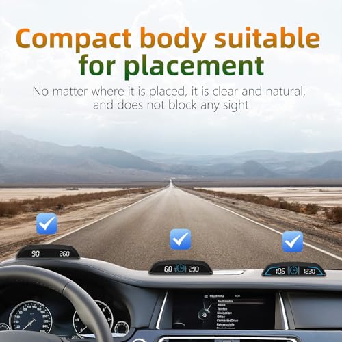 AZIJYV GPS Speedometer,Heads Up Display for Cars G3,Digital Speedometer for Car with Speed, Fatigue Driving Alarm,Overspeed Alarm,Speedometer for Car for All Vehicles - Image 5