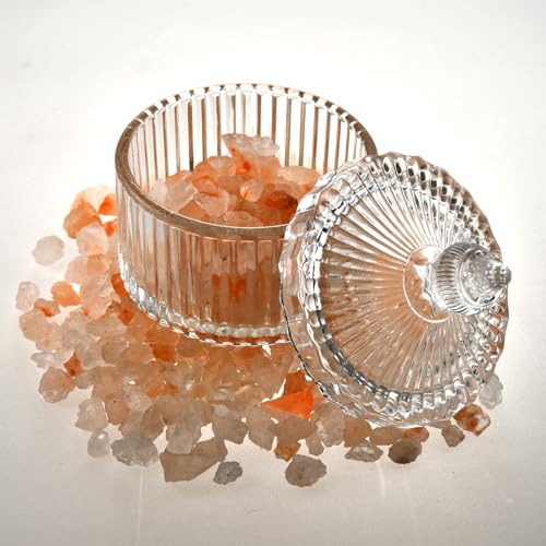 Maxistal Crystal Glass Salt Cellar with Lid – 7oz Clear Salt Box Salt and Pepper bowls, Salt Container Holder for Kitchen, glass Storage jars for Candies, Sugar, Decorative Kitchen & Dining Table Essential - Image 4