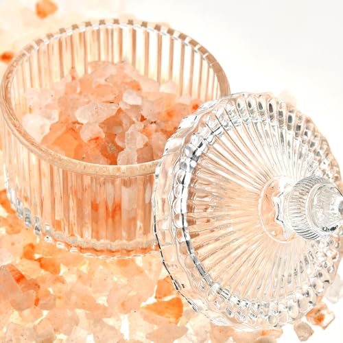 Maxistal Crystal Glass Salt Cellar with Lid – 7oz Clear Salt Box Salt and Pepper bowls, Salt Container Holder for Kitchen, glass Storage jars for Candies, Sugar, Decorative Kitchen & Dining Table Essential - Image 5