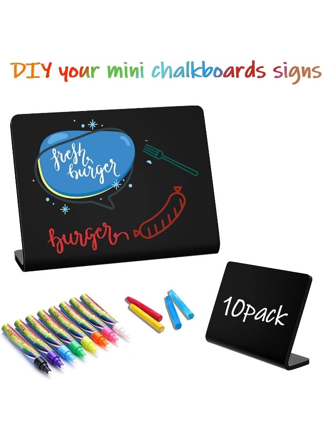 TPGP 20 Pack Acrylic Mini Chalkboard Sign, Clear Mini Tabletop Chalkboard Signs  - Image 3
